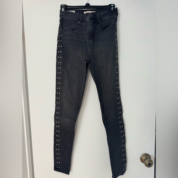 Studded dark gray Levi Women's Jeans - Picture 1 of 4